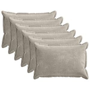 vidaXL Kissenbezug 6 pcs HOUTEN Hellgrau 40 x 60 cm Chenille-Stoff