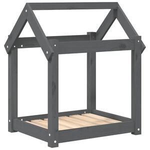 vidaXL Hundebett Grau 61x50x70 cm Massivholz Kiefer