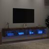 vidaXL TV-Schr&auml;nke mit LED-Leuchten 2 Stk. R&auml;uchereiche 100x30x30 cm
