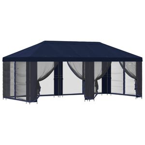 vidaXL Pavillon mit Seitenw&auml;nden 6 x 3 m Blau Polyester und Stahl 190