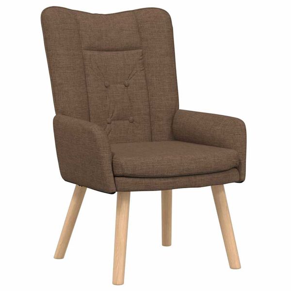 vidaXL Sessel Braun 63 x 67 x 94 cm Stoff und Sperrholz