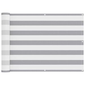 vidaXL Balkonsichtschutz Hellgrau und Wei&szlig; 75 x 700 cm