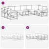 vidaXL Outdoor-Sofagarnitur mit Kissen 10 pcs Natur und Creme