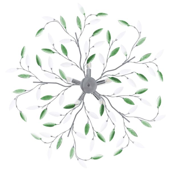 vidaXL Deckenleuchte mit Acrylglas-Bl&auml;tter f&uuml;r 5 x E14-Lampen Gr&uuml;n