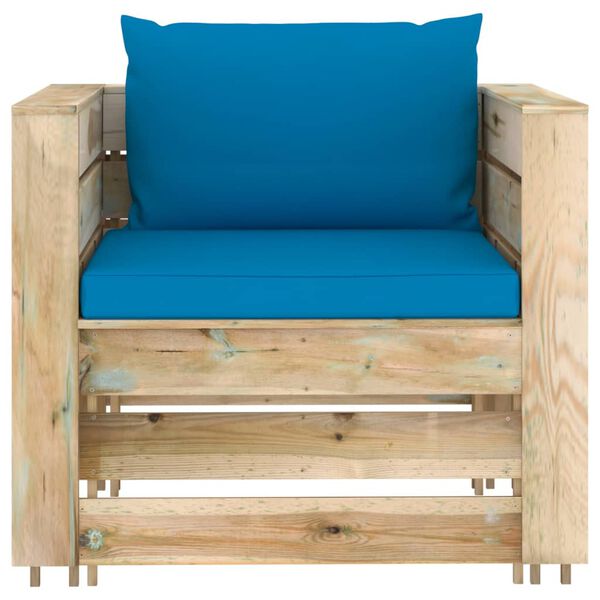 vidaXL 2-tlg. Garten-Lounge-Set mit Kissen Gr&uuml;n Impr&auml;gniertes Holz