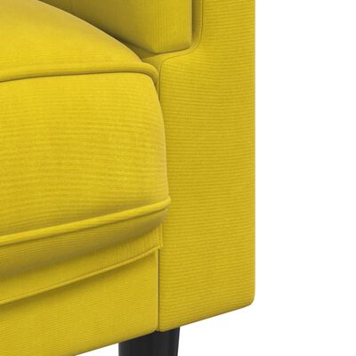 vidaXL Sofa mit Kissen 2-Sitzer Gelb Samt