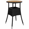 vidaXL Gartentisch &Oslash;60x75 cm Akazienholz und Poly Rattan Schwarz