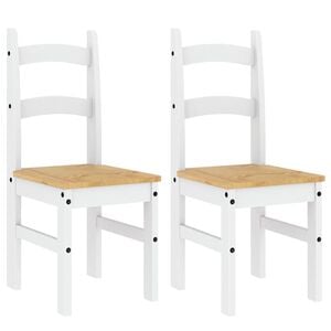 vidaXL Essst&uuml;hle 2 Stk. Wei&szlig; 40x46x99 cm Massivholz Kiefer