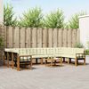 vidaXL Outdoor-Sofagarnitur mit Kissen 11 pcs Natur und Creme