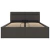 vidaXL Bett mit Bettkasten Hydraulisch LED Dunkelgrau Stoff 120x200 cm