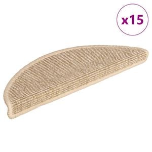 vidaXL Stufenmatten 15 Stk. 56x17x3 cm Hellbeige Halbrund