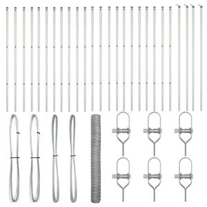 vidaXL Zaunpfosten Silber