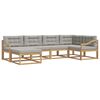 vidaXL Outdoor-Sofagarnitur 5 pcs Wei&szlig; und Hellgrau Polyester