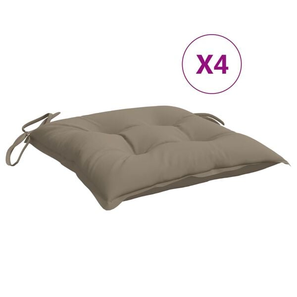 vidaXL Stuhlkissen 4 Stk. Taupe 50x50x7 cm Oxford-Gewebe