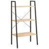 vidaXL Standregal 3 B&ouml;den Hellbraun und Schwarz 56x35x108 cm