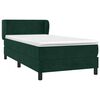 vidaXL Boxspringbett mit Matratze Dunkelgr&uuml;n 90x190 cm Samt