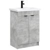 vidaXL Badezimmerm&ouml;bel-Set Betongrau 56 x 37,5 x 81 cm Holzwerkstoff