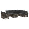 vidaXL Gartensofa-set 10 stk. Grau und Dunkelgrau Poly-Rattan