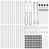 vidaXL Zaunpfosten Sonstiges 26 pcs Grau 3,2 x 3,2 x 60 cm Stahl