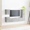 vidaXL TV-Schrankset Wandmontiert 4 pcs Beton Grau Holzwerkstoff