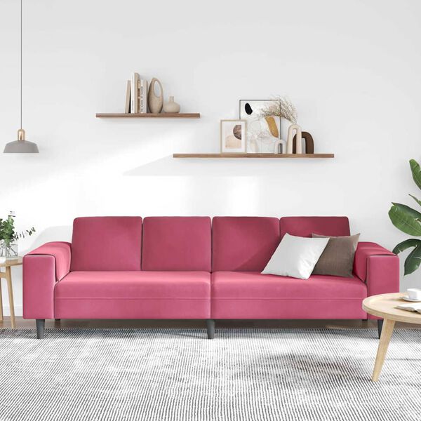 vidaXL Wohnzimmer Couch Weinrot 250 x 77 x 76 cm