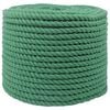 vidaXL Baumwollseil 10 mm 25 m Gr&uuml;n 100% Baumwolle