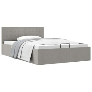 vidaXL Stauraumbett Hydraulisch Hellgrau Stoff 120&times;200 cm