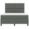 vidaXL Boxspringbett mit Matratze Dunkelgrau 160 x 200 cm Stoff