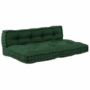 vidaXL Pallet Sofa Kissen 2 stk. Stoff Gr&uuml;n 120 x 80 x 38 cm