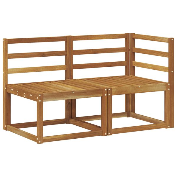 vidaXL Outdoor Mittel- und Ecksofa 2 St&uuml;ck Natur Massivholz Akazie