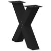 vidaXL Couchtischbeine X-Form 2 Stk. Schwarz 60x(42-43) cm Stahl