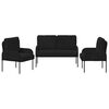 vidaXL Sofagarnituren 3 pcs Schwarz 115 x 56 x 80 cm Sperrholz