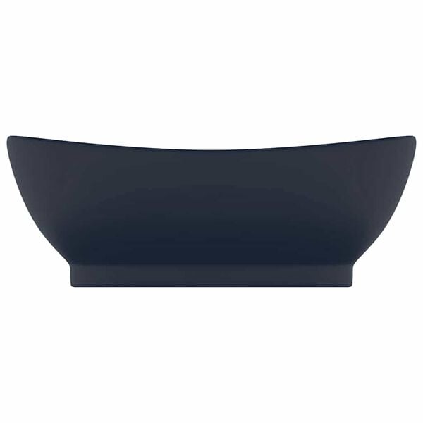 vidaXL Luxus-Waschbecken &Uuml;berlauf Matt Dunkelblau 58,5x39cm Keramik