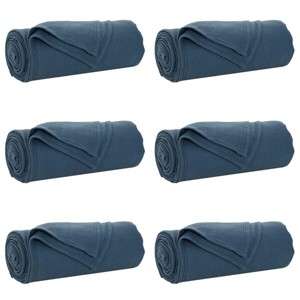 vidaXL Wohndecken 6 pcs Marineblau 170 x 130 cm Fleece