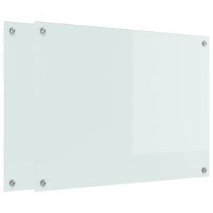 vidaXL Küchenrückwand Weiß 80 x 60 cm Gehärtetes Glas