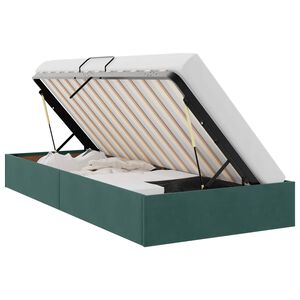 vidaXL Ottoman Bettgestell mit Speicher Dunkelgr&uuml;n 90 x 200 cm Samt