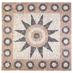 vidaXL Mosaikfliesen Bl&uuml;tenmuster Mehrfarbig 120 x 120 cm Marmor