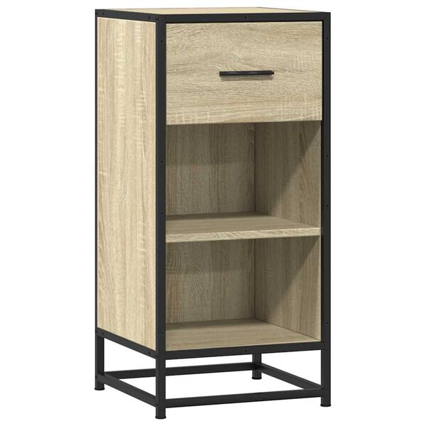 vidaXL Sideboard Sonoma-Eiche 35,5x35x76 cm Holzwerkstoff und Metall