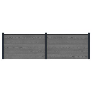 vidaXL Zaunelement 2 pcs WPC und Aluminium Grau