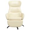 vidaXL Relaxsessel mit Fu&szlig;teil Creme Kunstleder