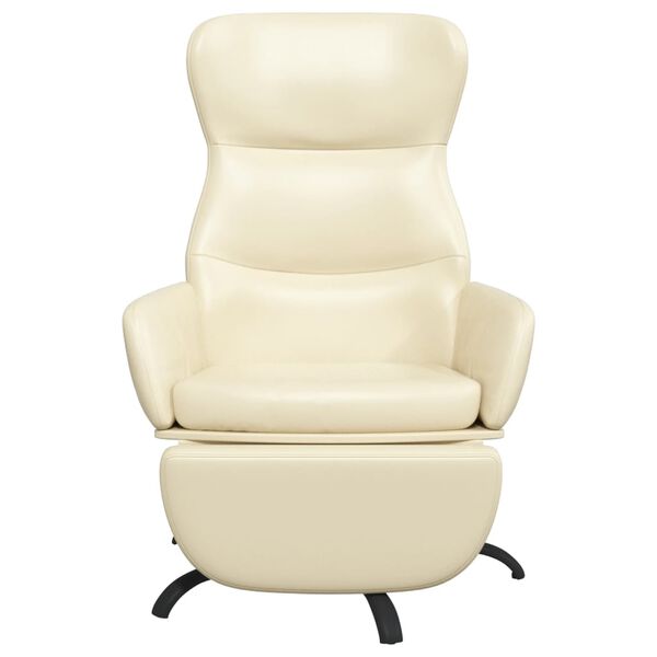 vidaXL Relaxsessel mit Fu&szlig;teil Creme Kunstleder