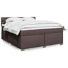 vidaXL Boxspringbett mit Matratze Dunkelbraun 180x200 cm Stoff