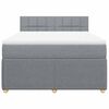 vidaXL Boxspringbett mit Matratze Hellgrau 140x200 cm Stoff