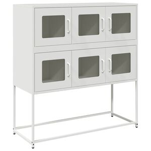 vidaXL Sideboard Wei&szlig; 100,5x39x107 cm Kaltgewalzter Stahl