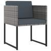 vidaXL 9-tlg. Garten-Essgruppe mit Kissen Poly Rattan Grau