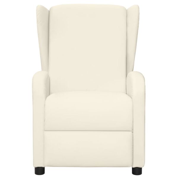 vidaXL Ohrensessel mit Massagefunktion Aufstehhilfe Creme Kunstleder