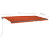 vidaXL Standmarkise Manuell Einziehbar 600x350 cm Orange/Braun
