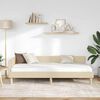 vidaXL Eckbettgestell mit Kopfteil Creme 80 x 200 cm Stoff