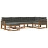 vidaXL Outdoor-Sofagarnitur mit Kissen 6 pcs Natur und Anthrazit