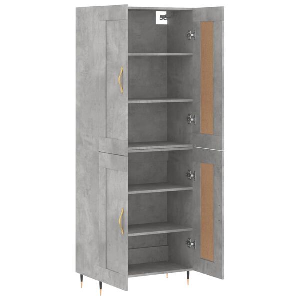 vidaXL Highboard Betongrau 69,5x34x180 cm Holzwerkstoff